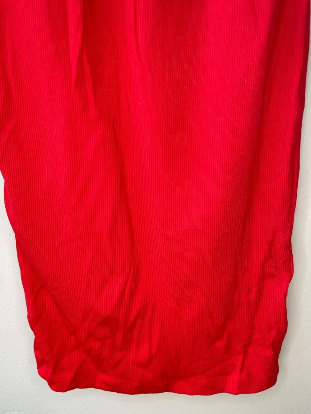 Popilush Built-In Bra Shapewear Red Ribbed Midi Dress Built-in-Shorts Size M NWT - Picture 5 of 9